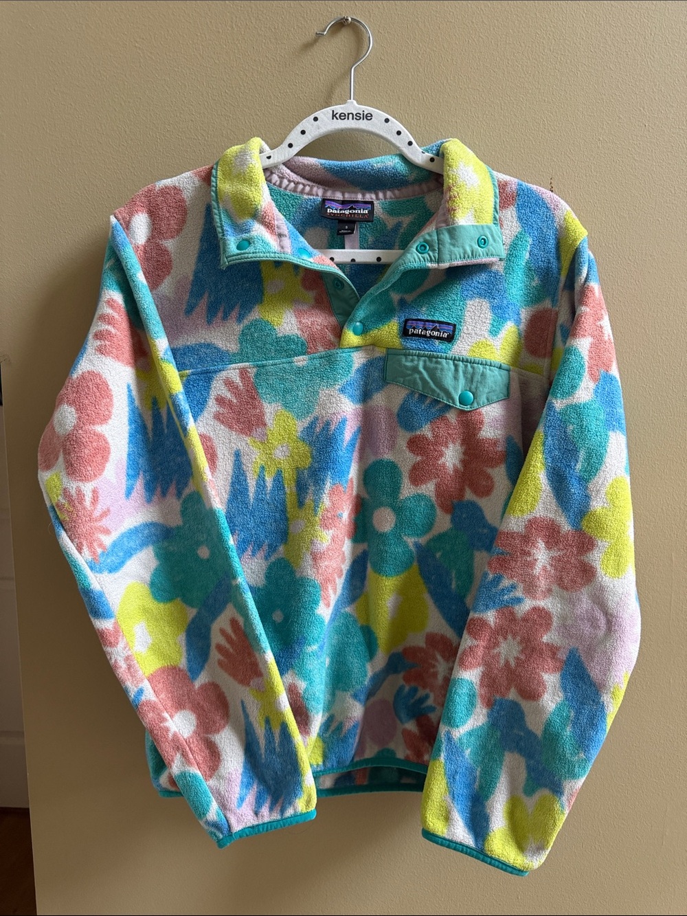 Patagonia Women’s Floral Snap Pullover - Blue, Pink, Yellow, Green
